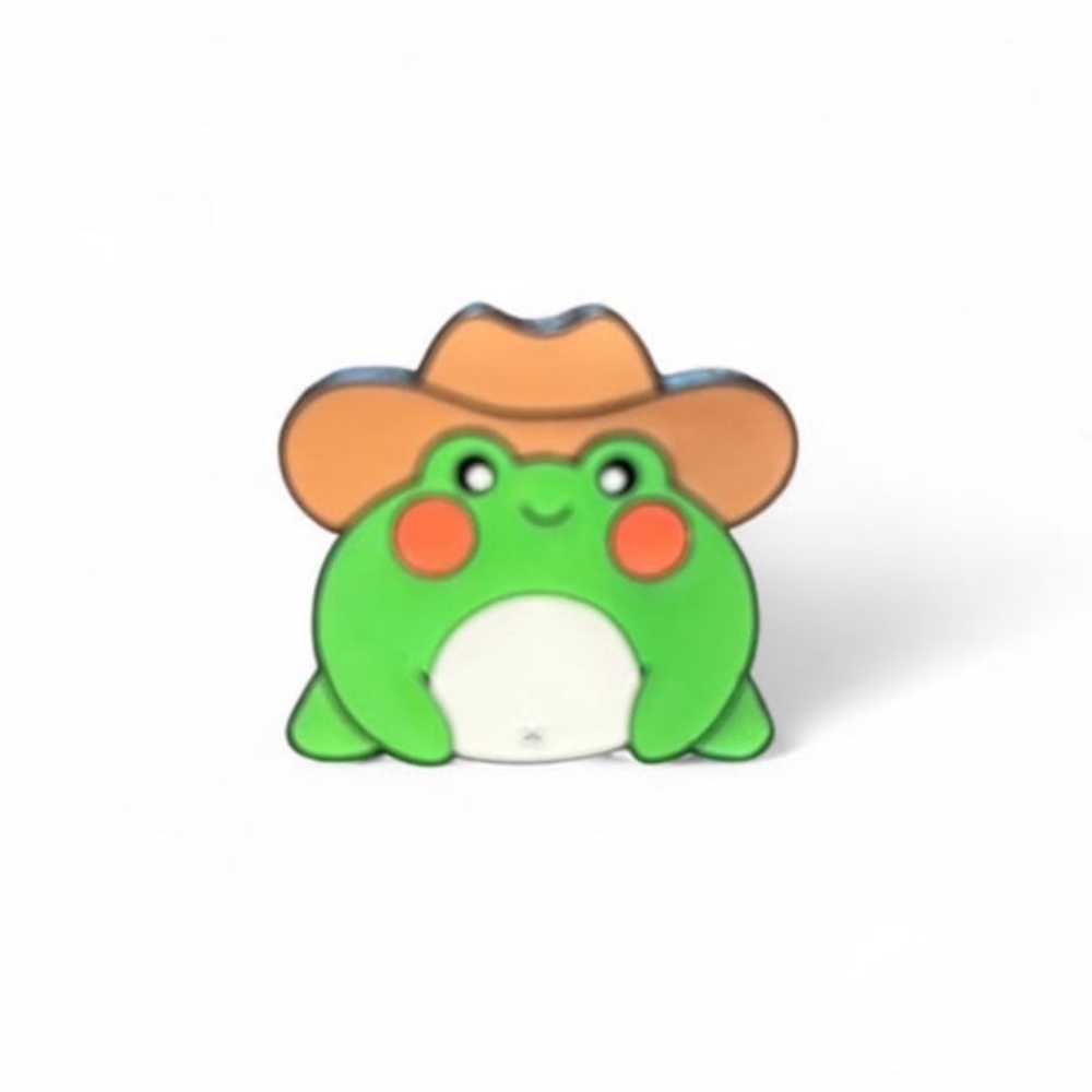 Cute Frog Enamel Pin with Cowboy Hat